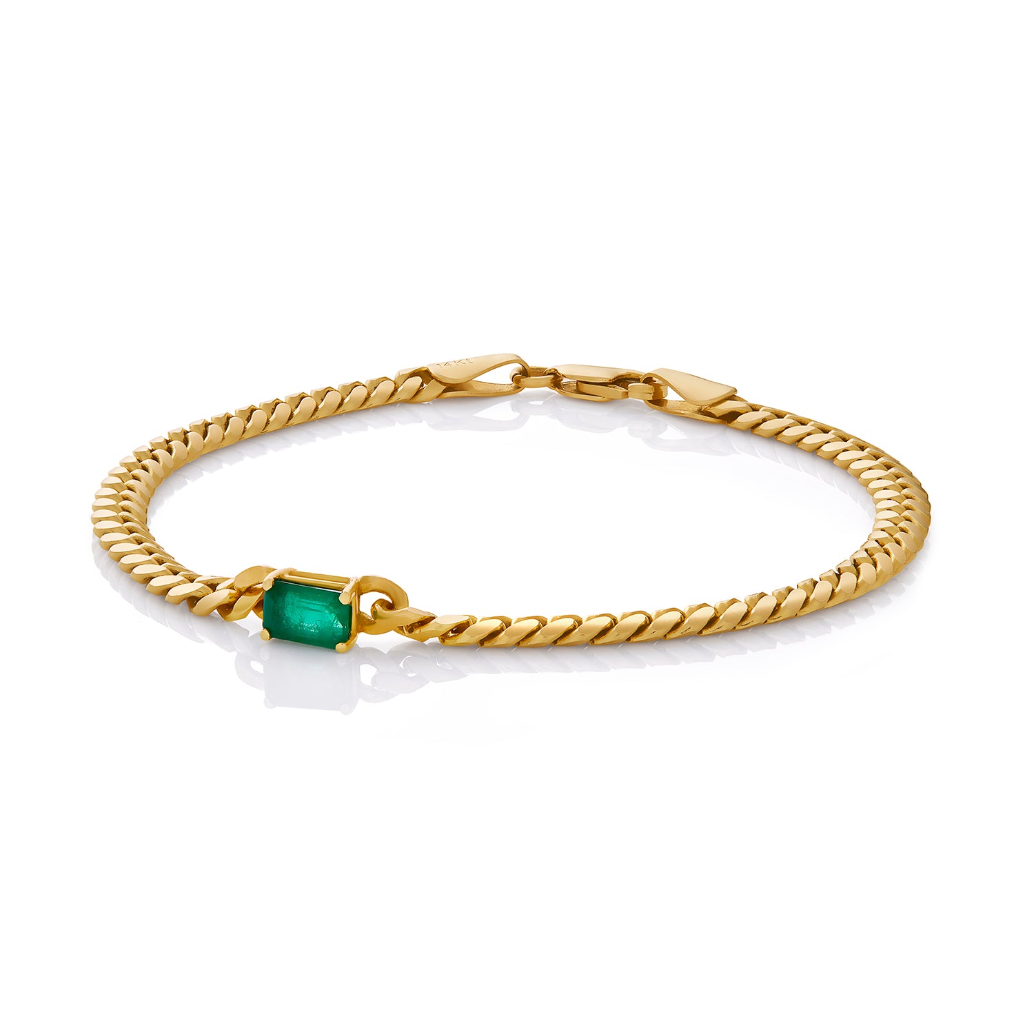 Emerald x Cuban Link Bracelet