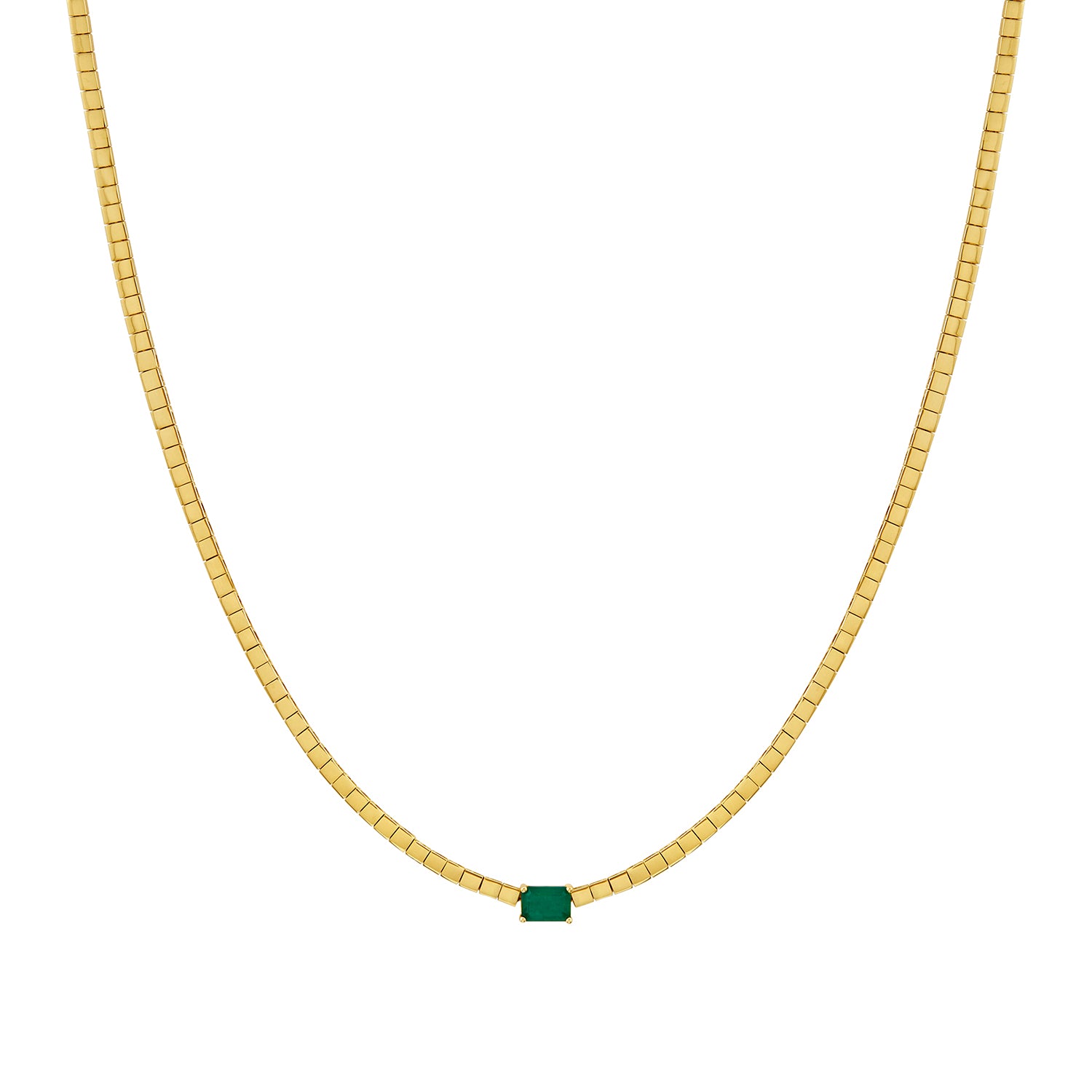 Gold Bar Emerald Necklace